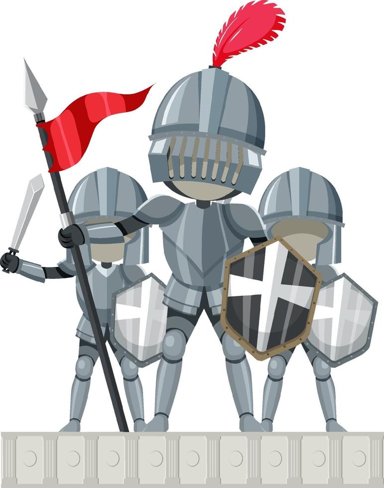 Knight cartoon character on white background vector