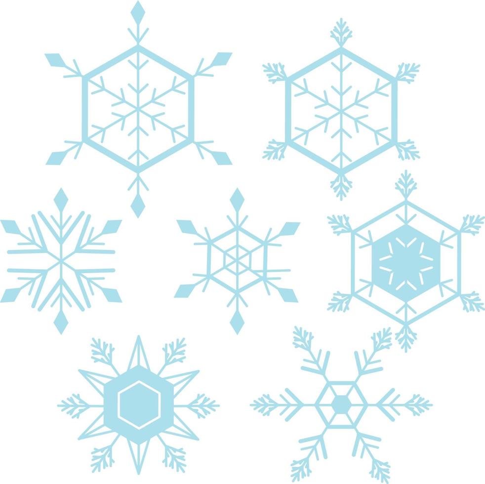 Set of snowflake design for decor vector