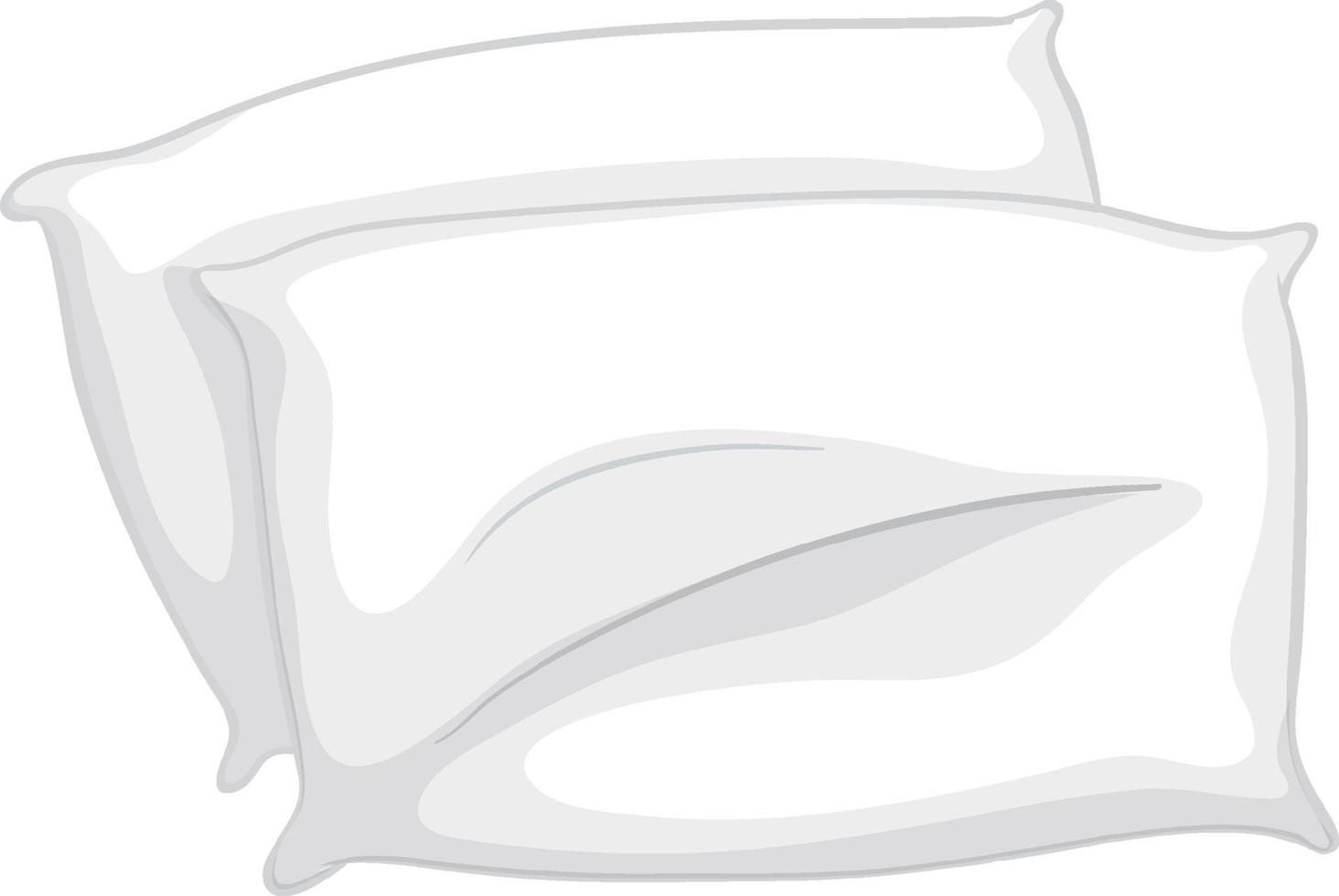 White pillows for bed on white background vector