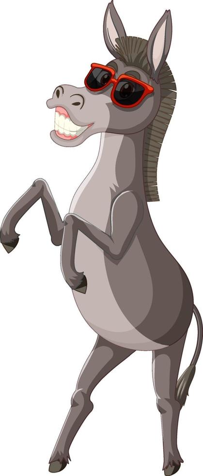 Funny donkey animal cartoon character vector