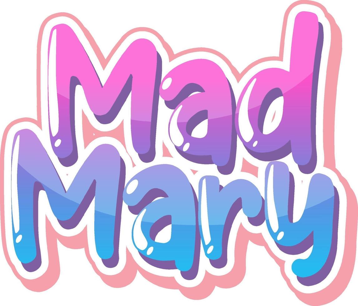 Mad Mary logo text design vector