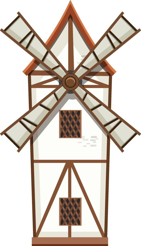 Windmill isolated on white background vector