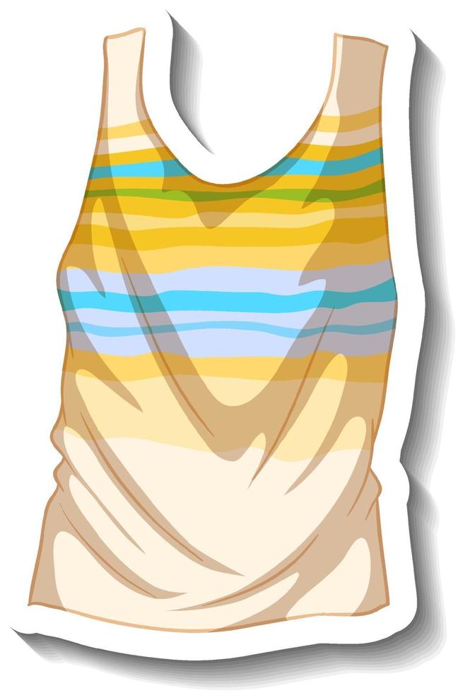 A sticker template with a summer tank top isolated vector