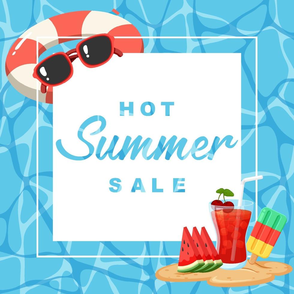 Summer sale banner template vector