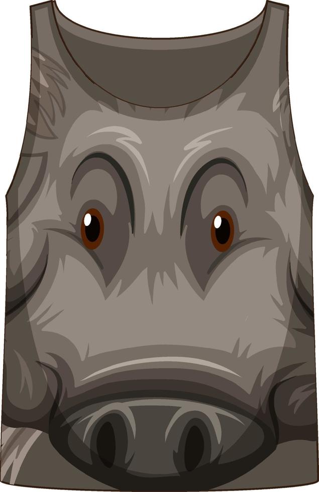 Tank top with face of boar pattern vector