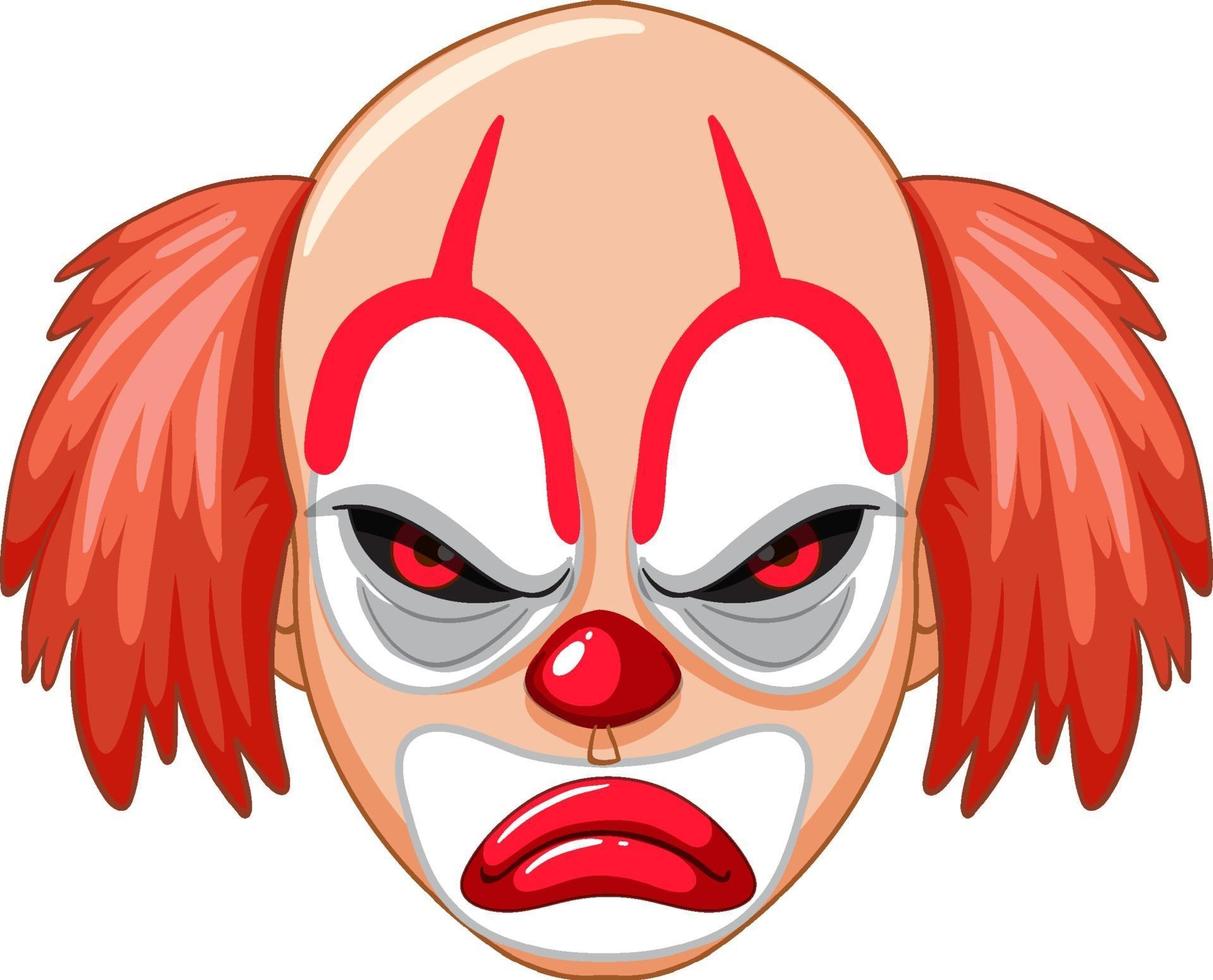 Creepy clown face on white background vector