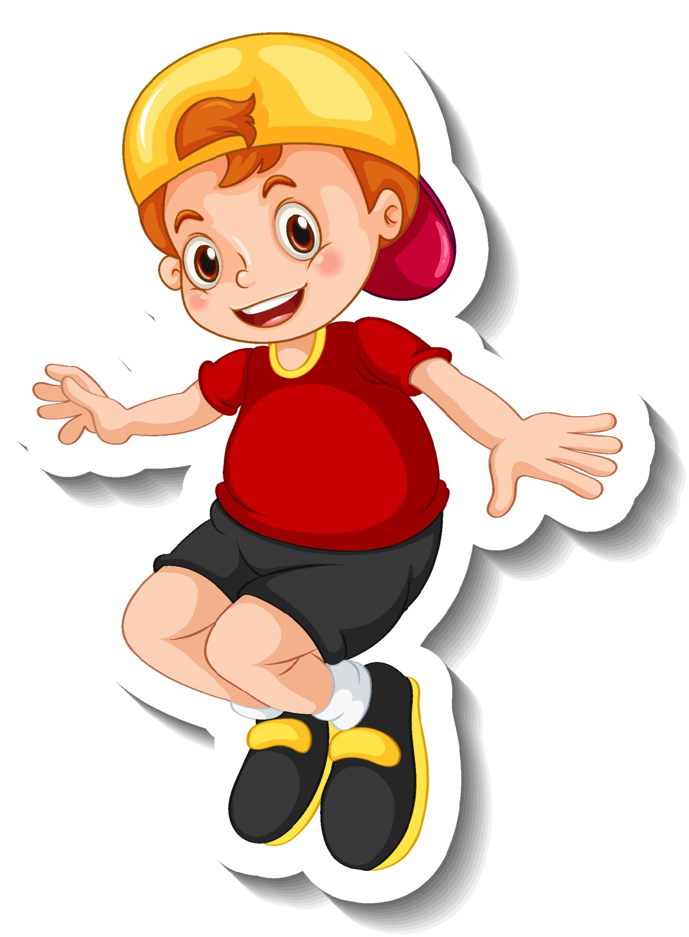 Sticker template with a boy cartoon character isolated 3303731 Vector ...