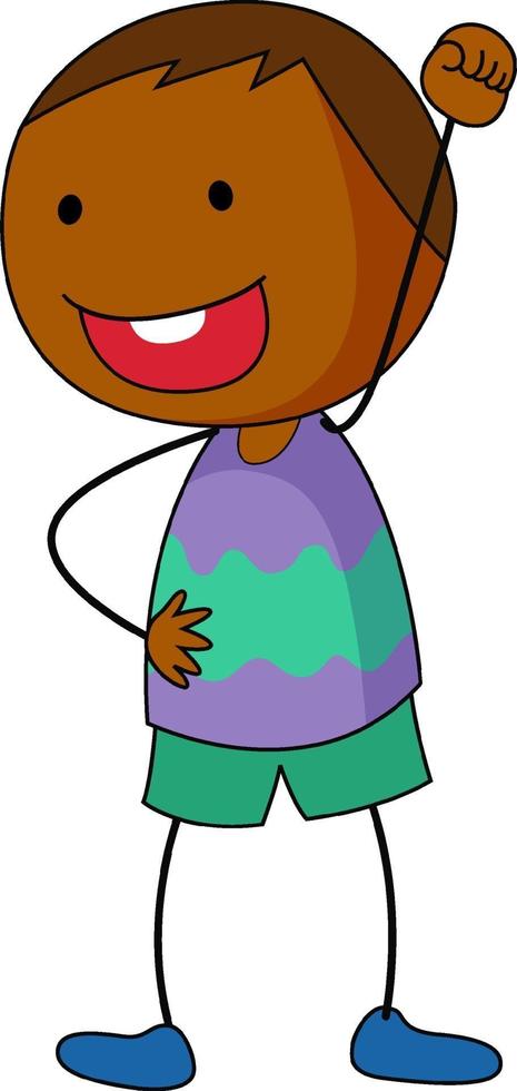 A boy cartoon character in doodle style isolated vector