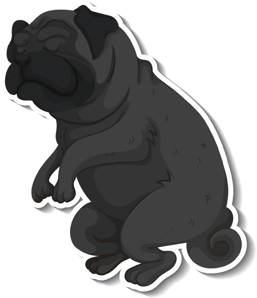 A sticker template of dog cartoon character vector