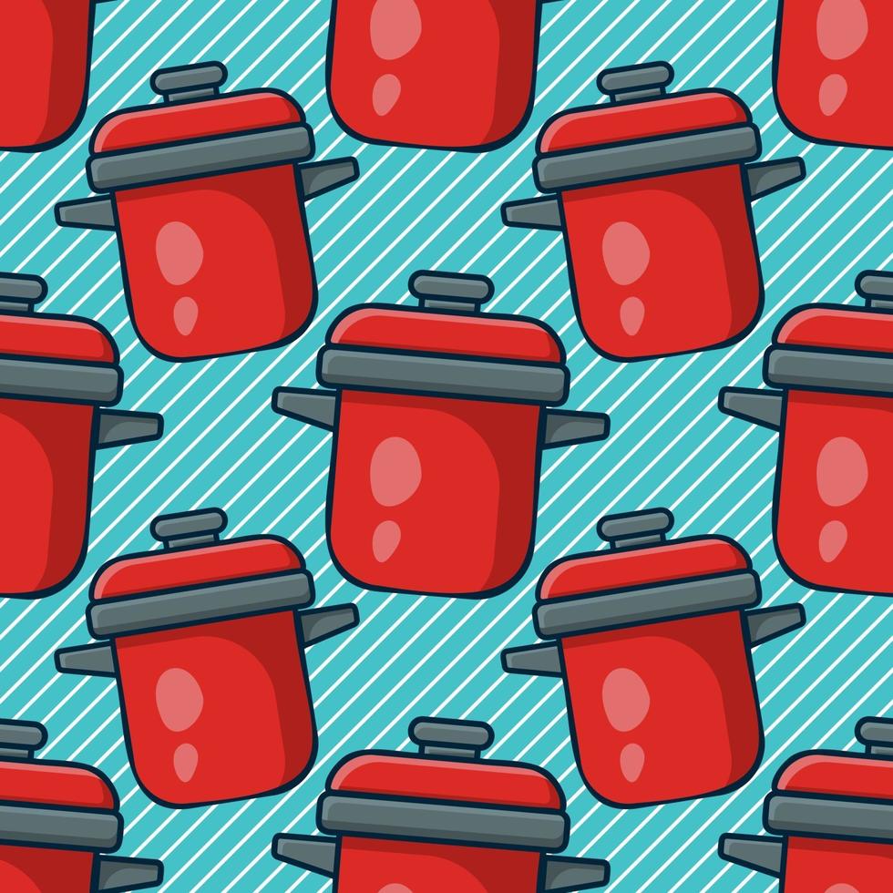 cooking pot seamless pattern illustration vector