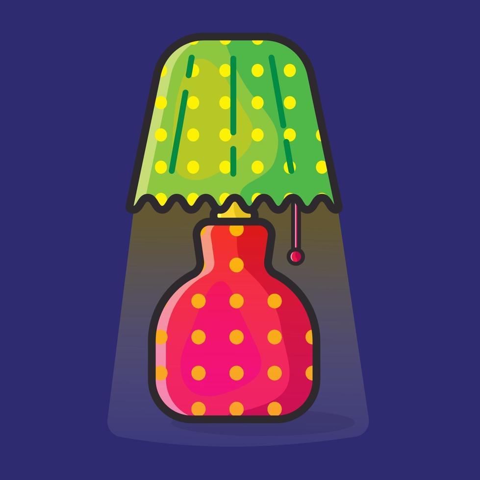 table lamp illustration in flat style vector