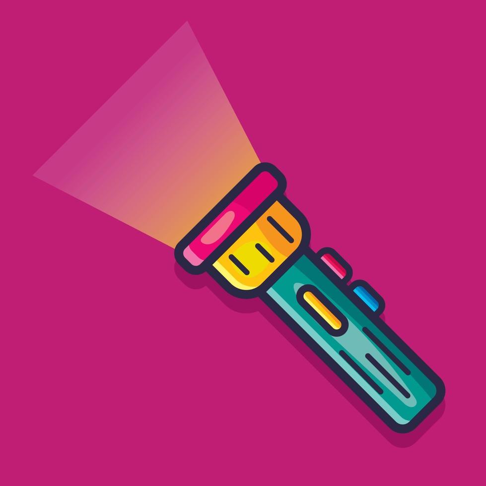 flashlight device illustration in flat style vector