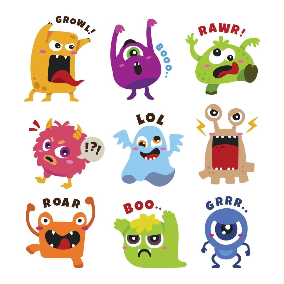 Angry Monster Collection vector