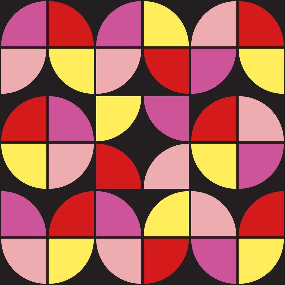 Patrón de formas geométricas de los años 70. estilo vintage de mediados de siglo. vector