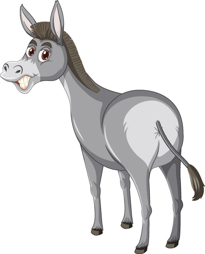 Donkey animal cartoon character vector