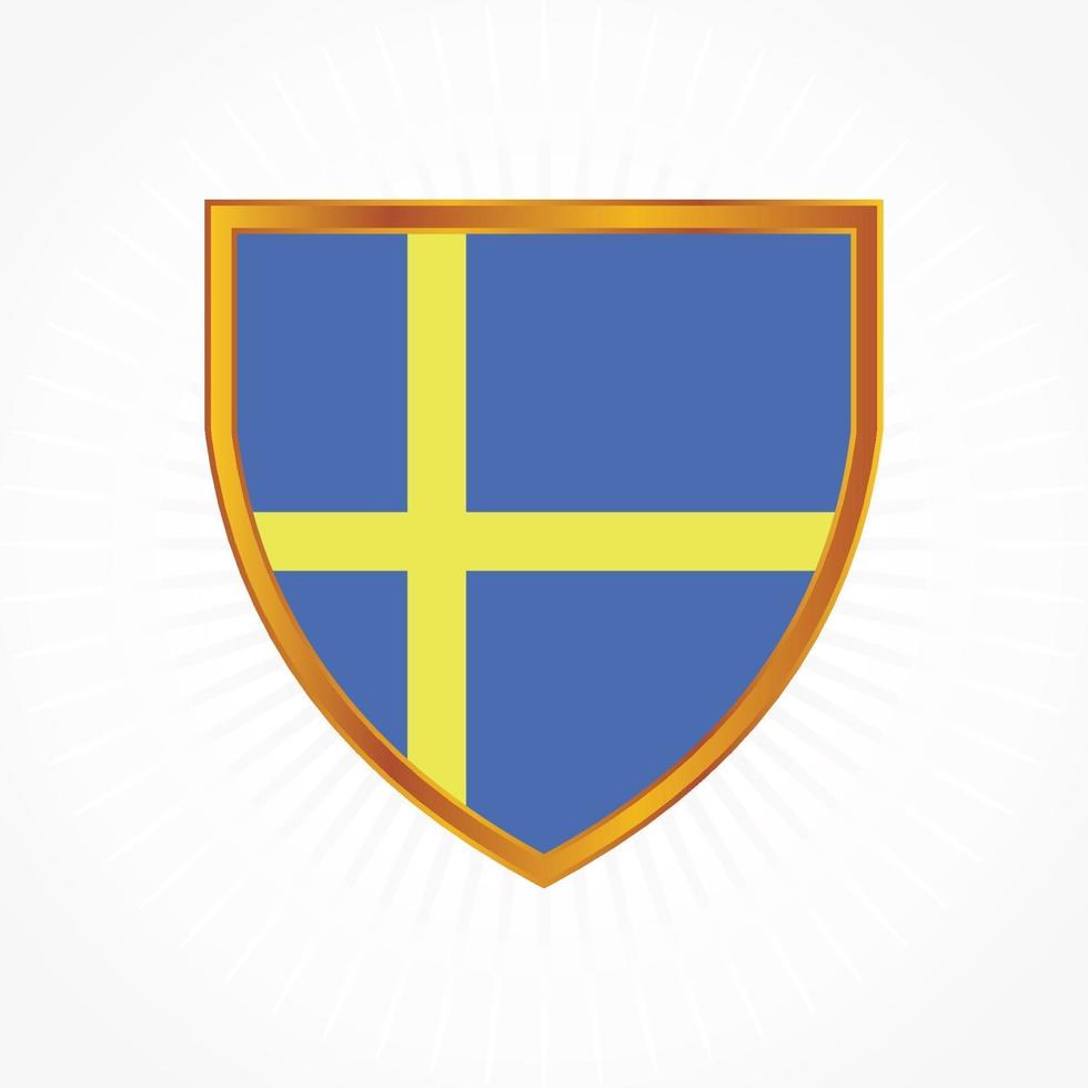 Sweden flag vector with shield frame