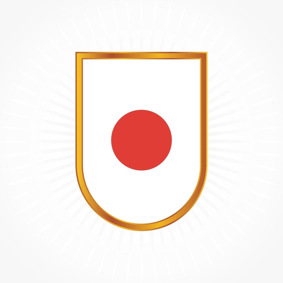 Japan flag vector with shield frame