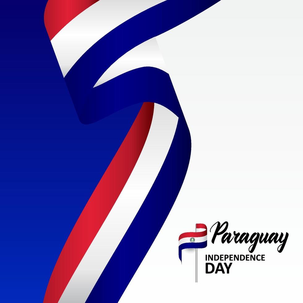 diseño de saludo del día de la independencia de paraguay celebrar vector