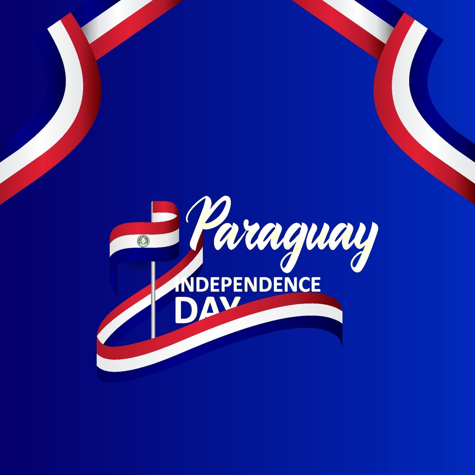 Paraguay Independence Day Greeting Design Celebrate 3304033 Vector Art