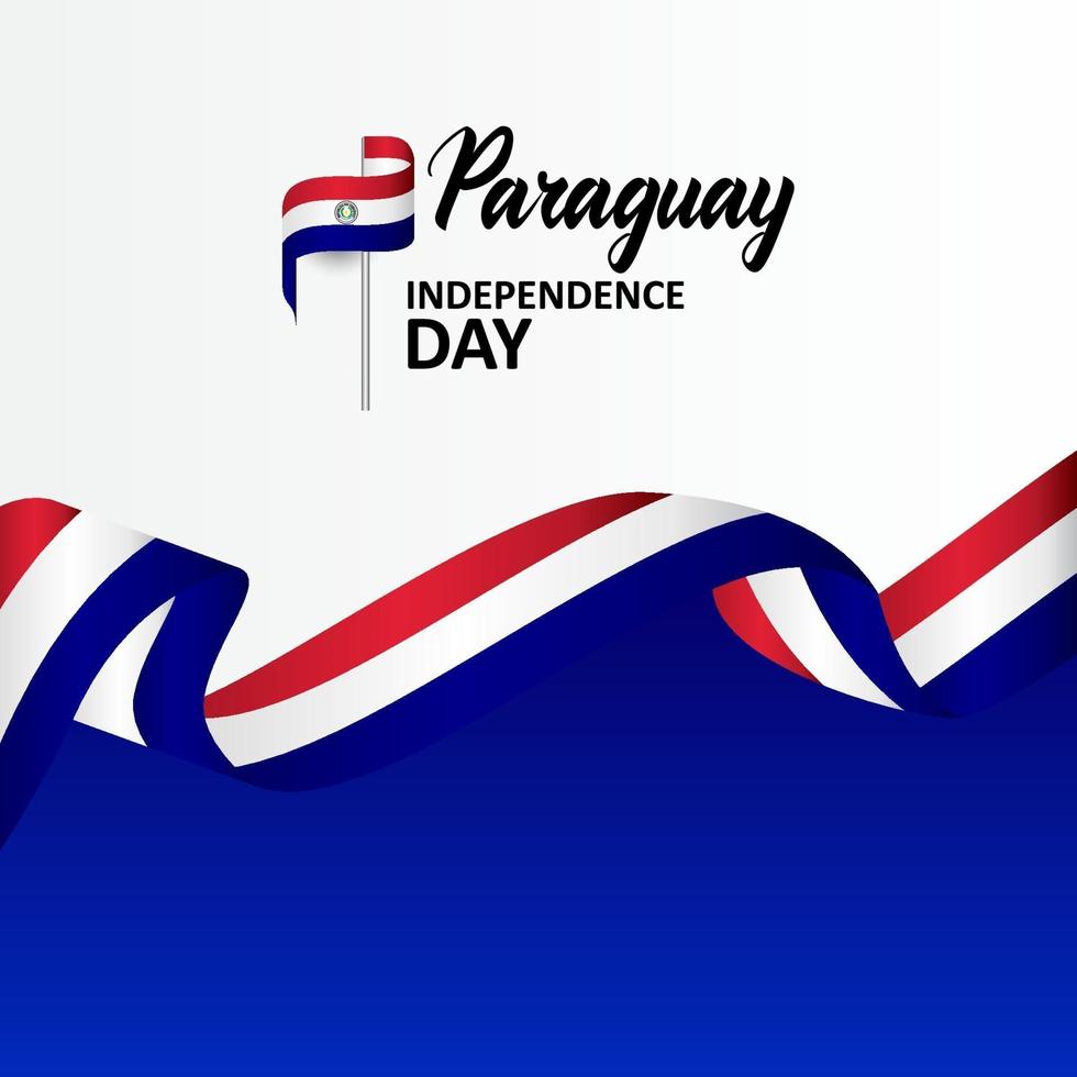 Paraguay Independence Day Greeting Design Celebrate vector