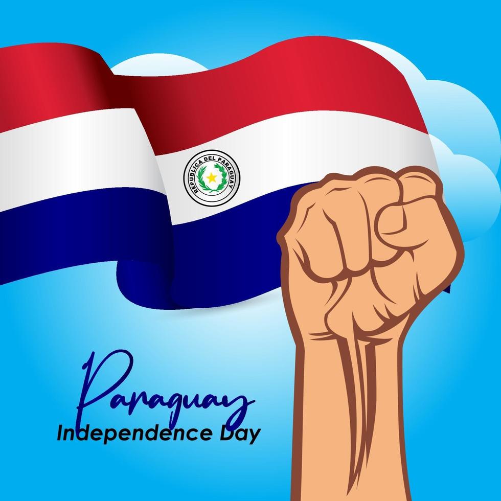 diseño de saludo del día de la independencia de paraguay celebrar vector