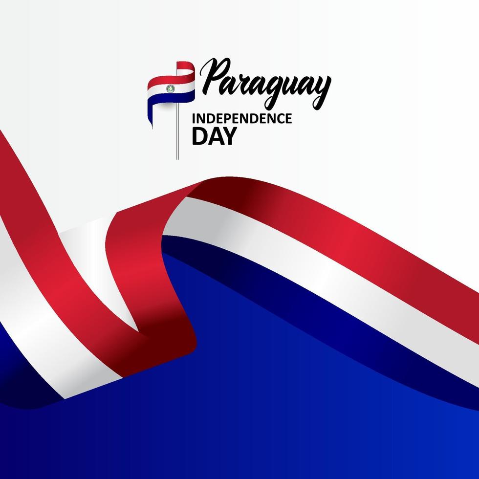 Paraguay Independence Day Greeting Design Celebrate vector