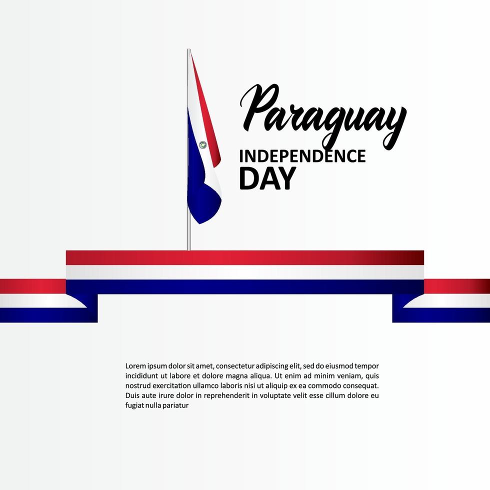 Paraguay Independence Day Greeting Design Celebrate vector