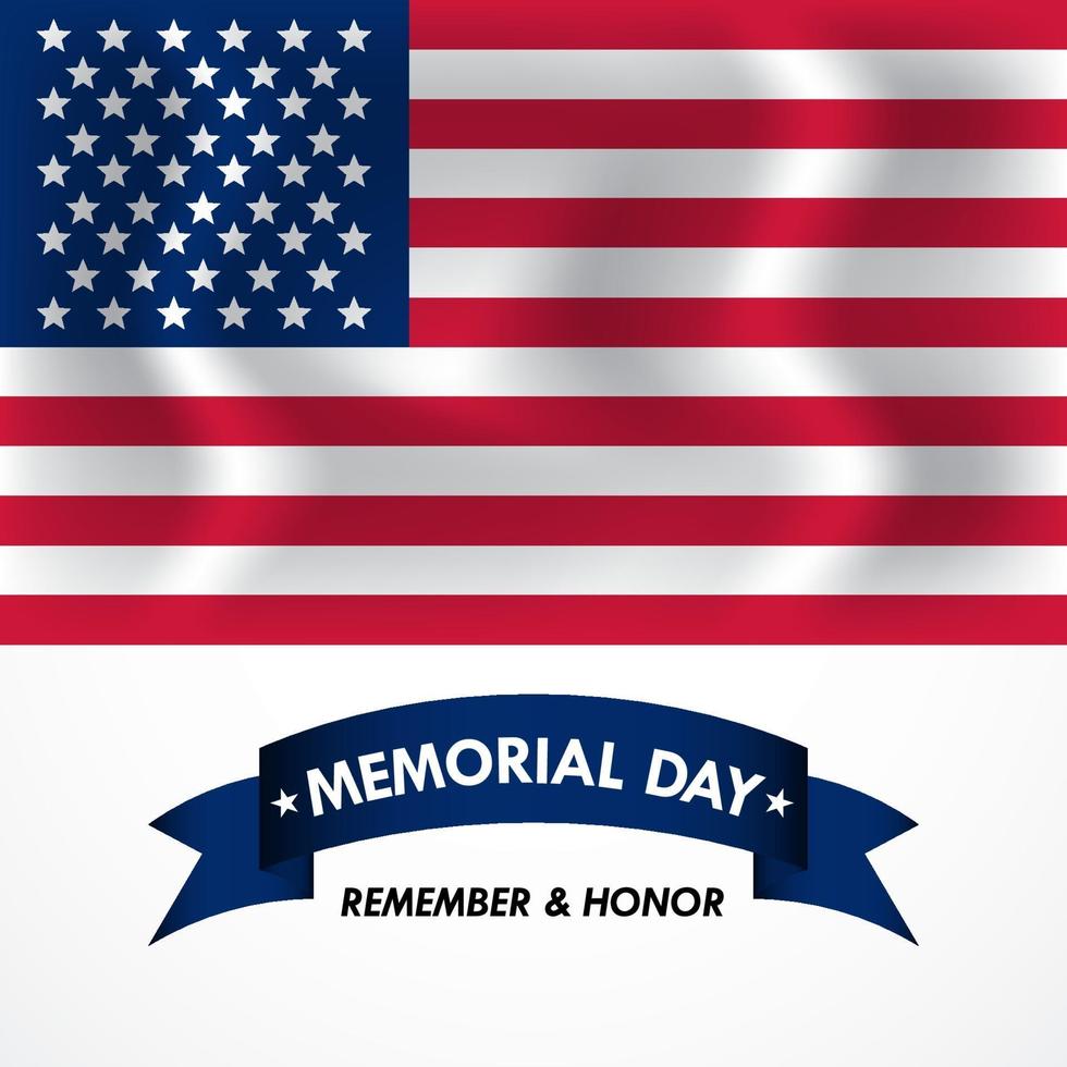 Memorial Day In Honor of Our Heroes Design Background vector
