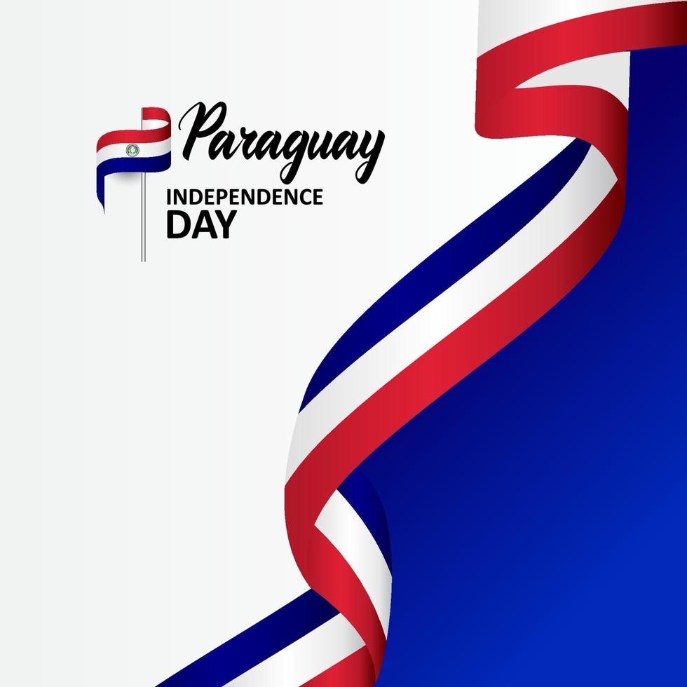 Paraguay Independence Day Greeting Design Celebrate vector