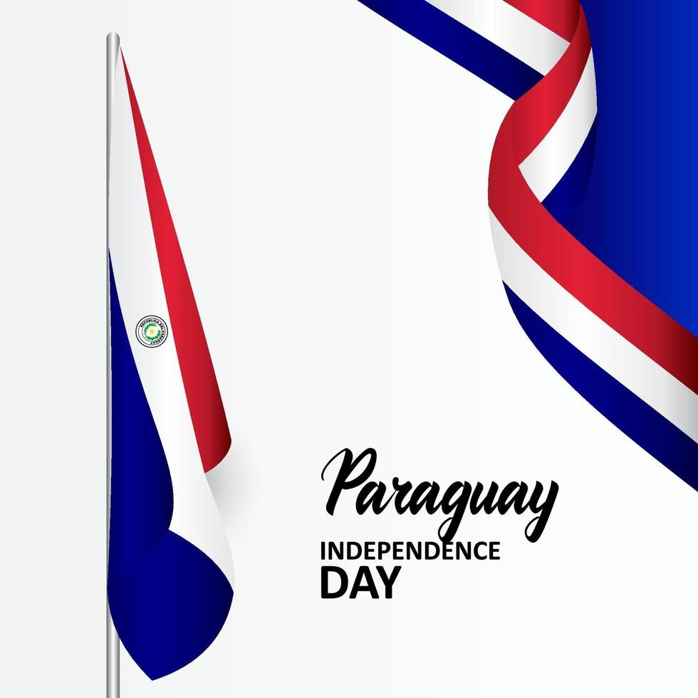 Paraguay Independence Day Greeting Design Celebrate vector