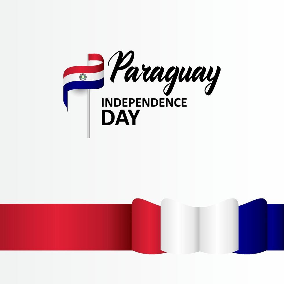 diseño de saludo del día de la independencia de paraguay celebrar vector