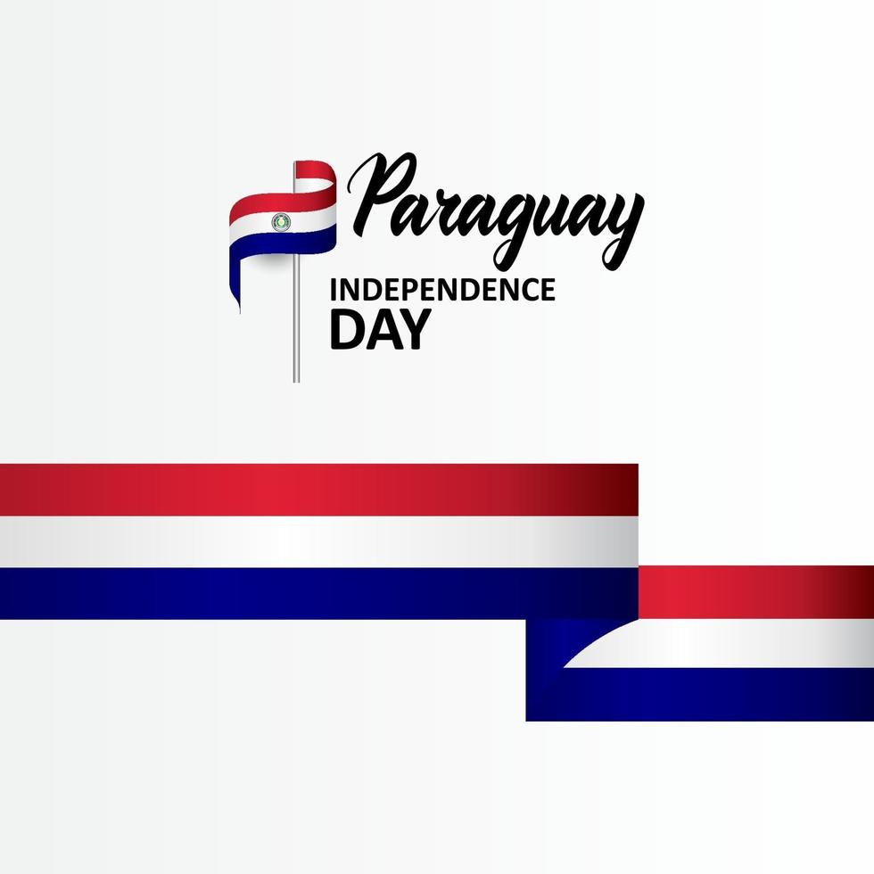 Paraguay Independence Day Greeting Design Celebrate vector