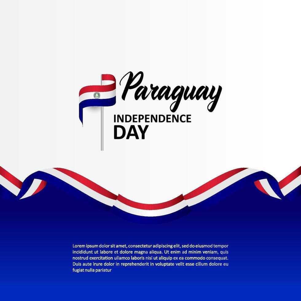 Paraguay Independence Day Greeting Design Celebrate vector