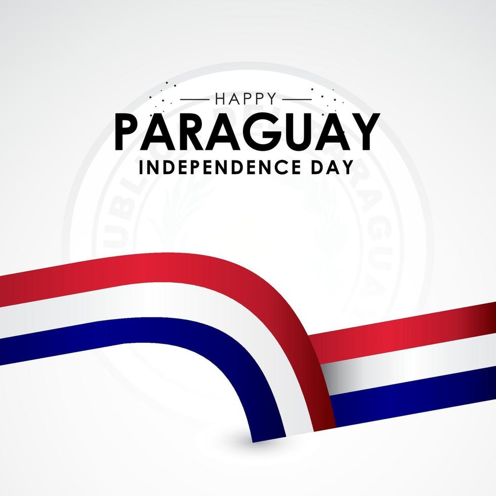 Paraguay Independence Day Greeting Design Celebrate vector