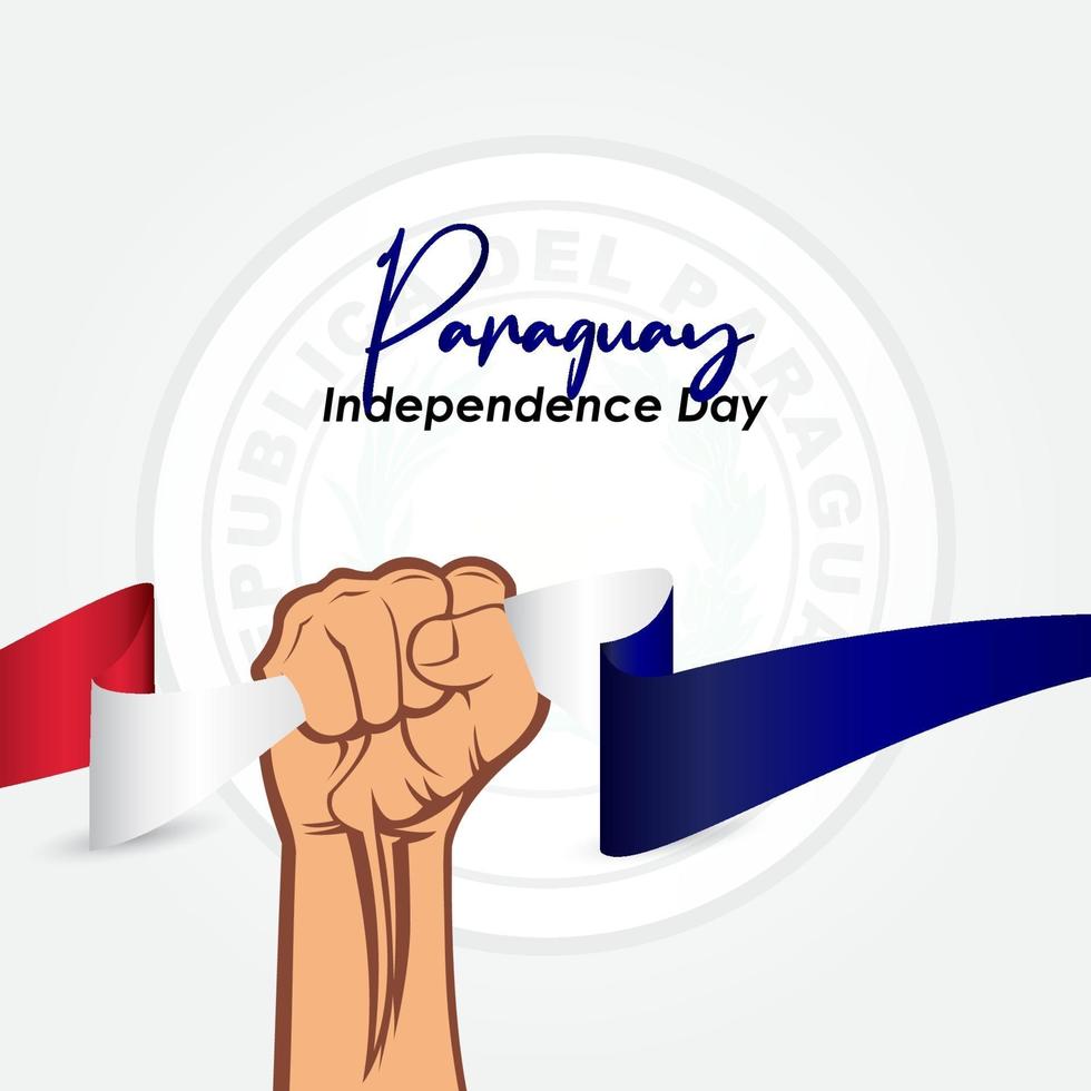 diseño de saludo del día de la independencia de paraguay celebrar vector