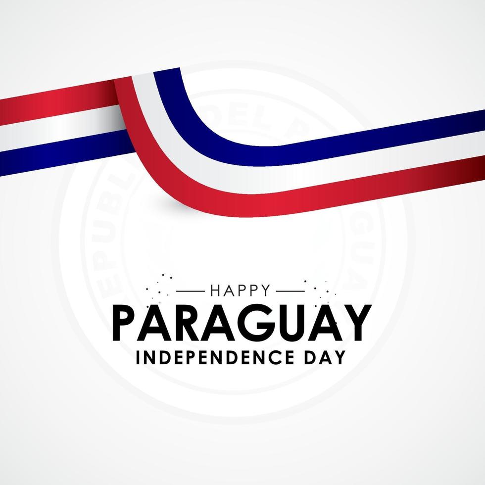 Paraguay Independence Day Greeting Design Celebrate vector