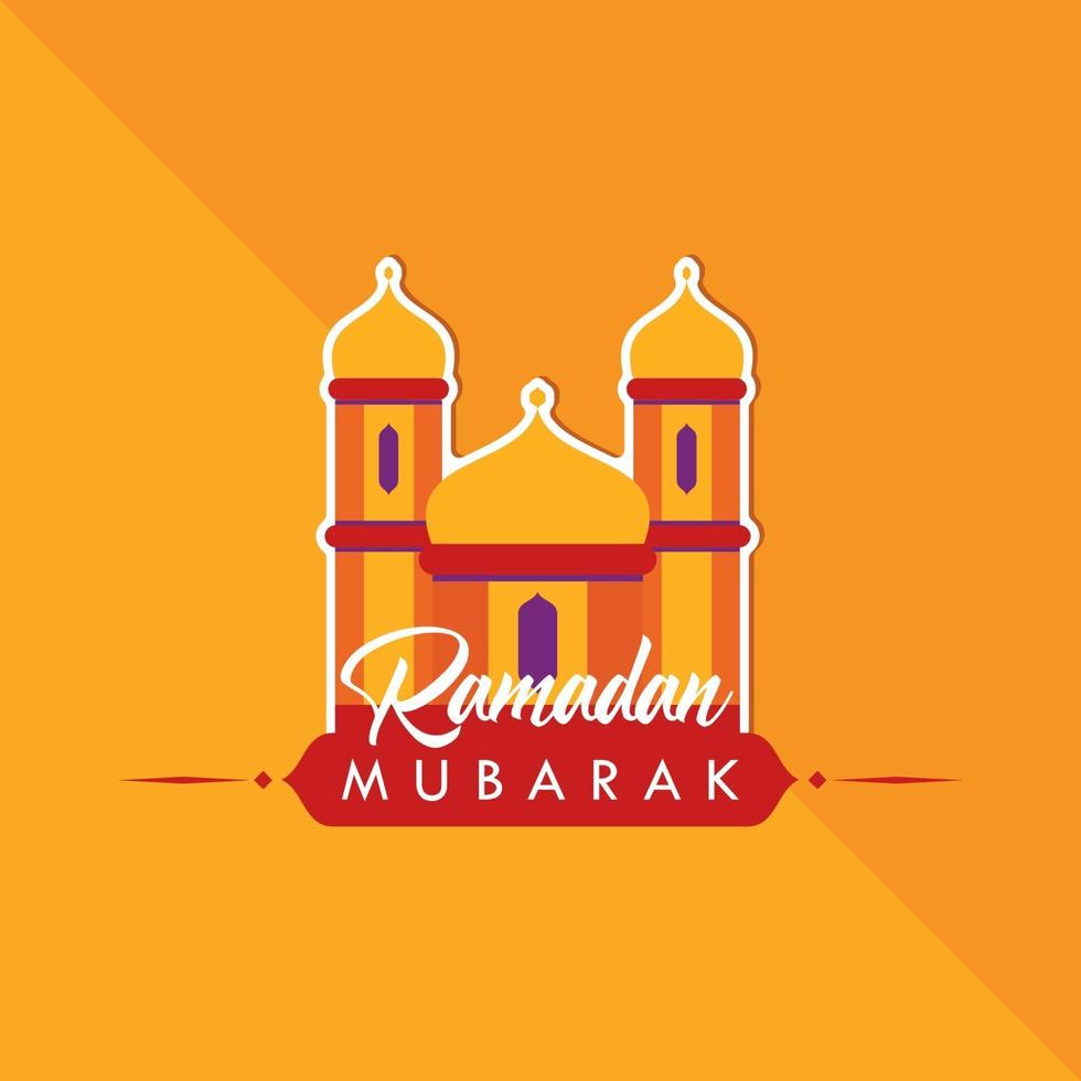 Ramadan Mubarak Day Greeting Design Celebrate vector