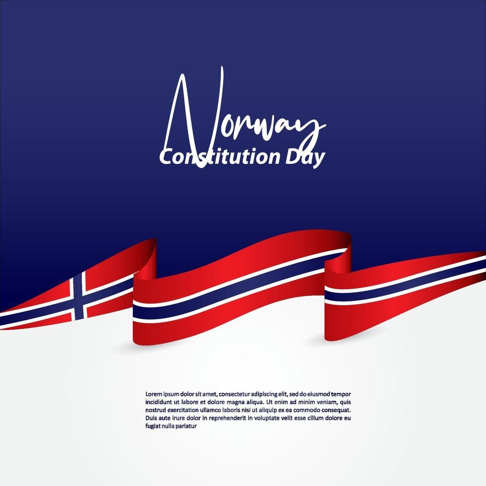 diseño de saludo del día de la constitución de noruega celebrar vector