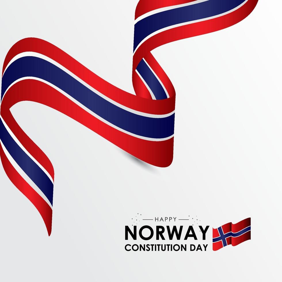 diseño de saludo del día de la constitución de noruega celebrar vector