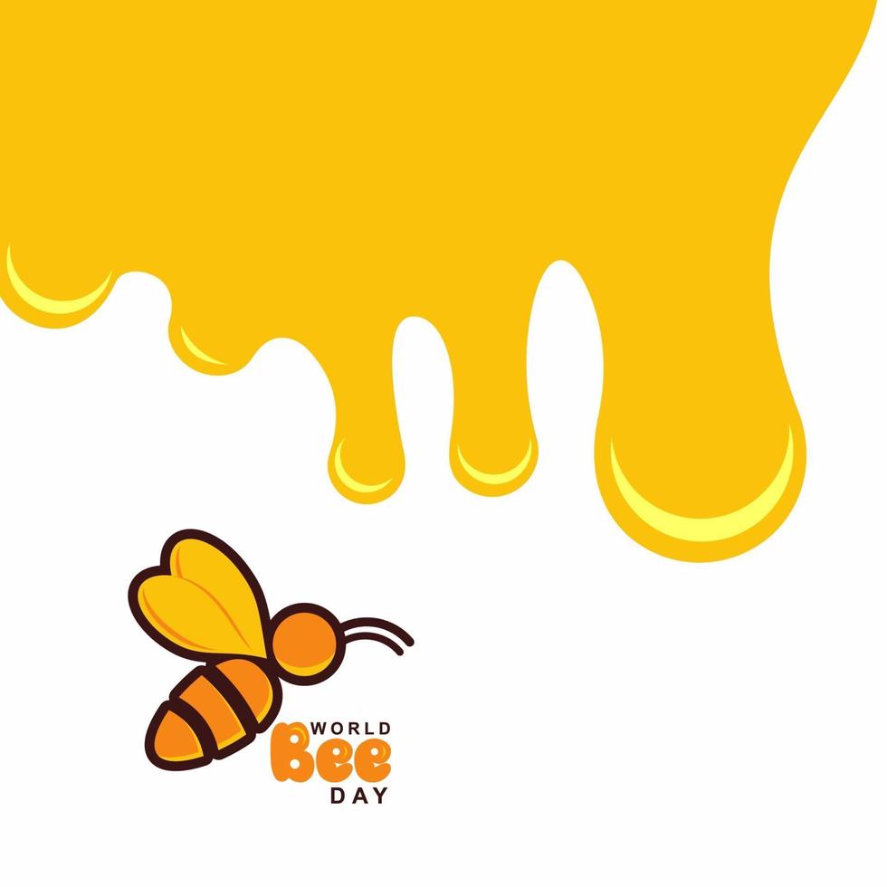 diseño de saludo del día mundial de la abeja celebrar vector