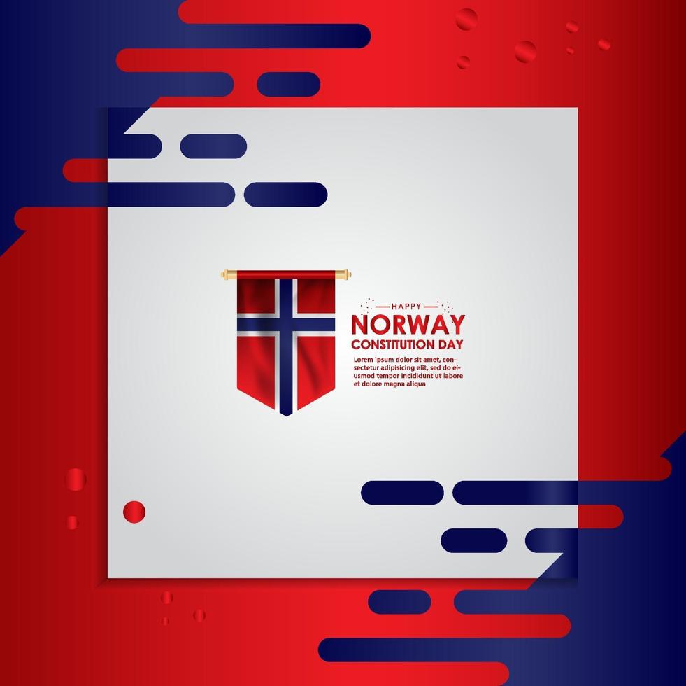 Norway Constitution Day Greeting Design Celebrate vector