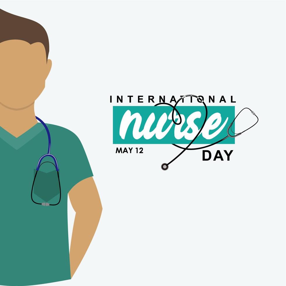 diseño de saludo del día internacional de la enfermera celebrar vector