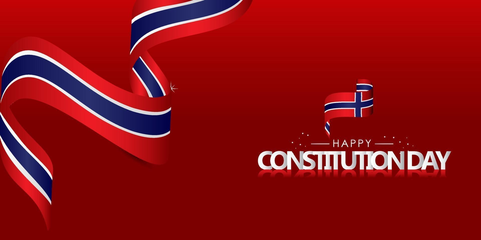 Norway Constitution Day Greeting Design Celebrate vector