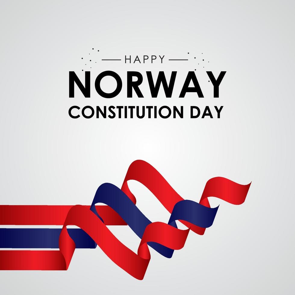 diseño de saludo del día de la constitución de noruega celebrar vector