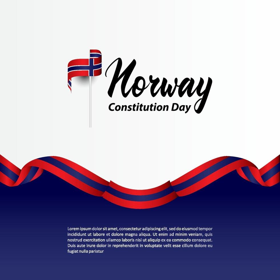 diseño de saludo del día de la constitución de noruega celebrar vector