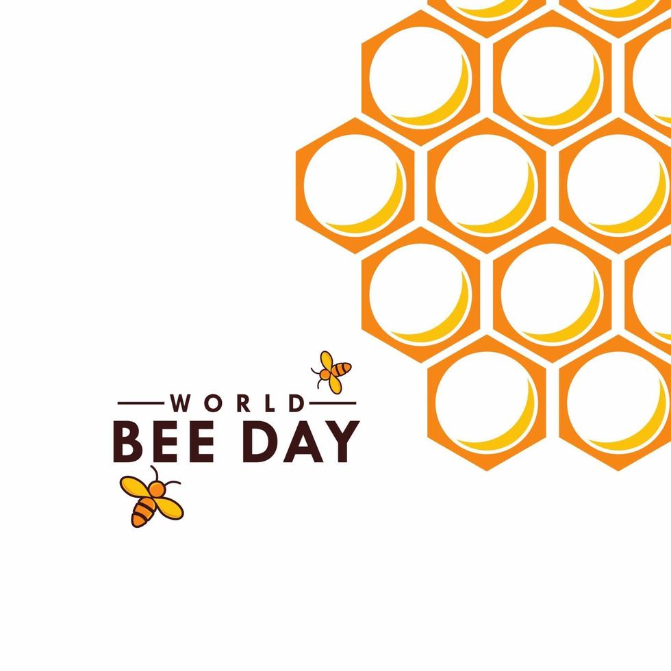 diseño de saludo del día mundial de la abeja celebrar vector