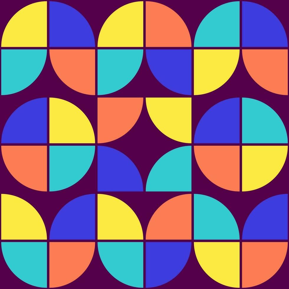70's Geometric shapes pattern. Vintage Style Mid Century. vector