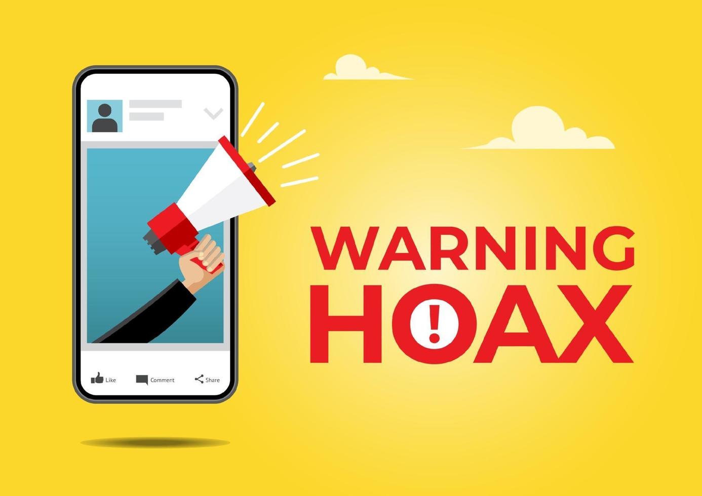 Male hand holding megaphone with Fake News speech vector