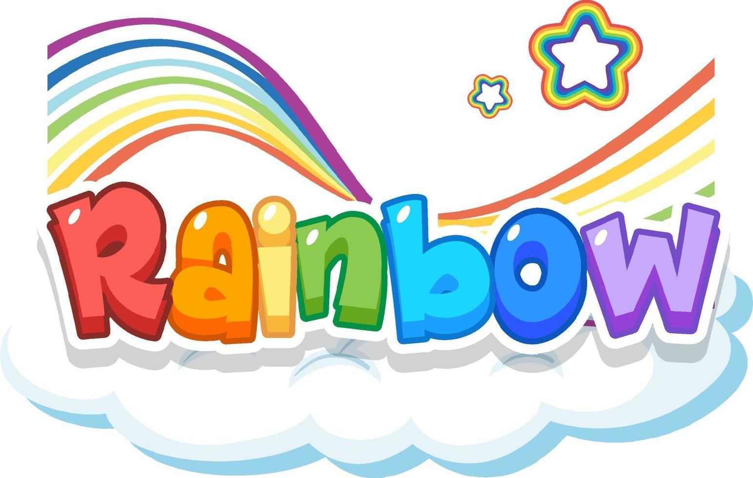 logo de palabra arcoiris en la nube vector