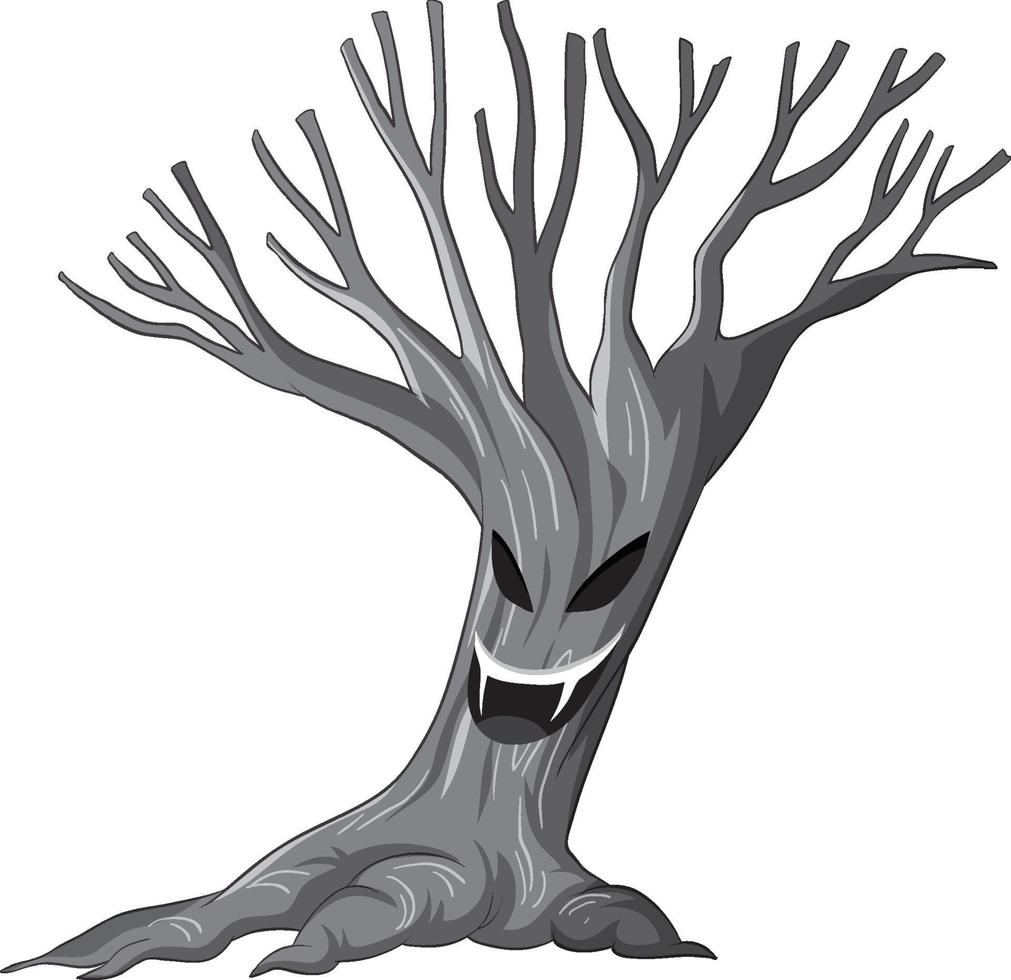 Isolated creey ghost tree vector